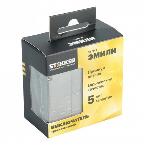 Выключатель трехклавишный без рамки Stekker Эмили 49922 в Нижнем Новгороде фото 7