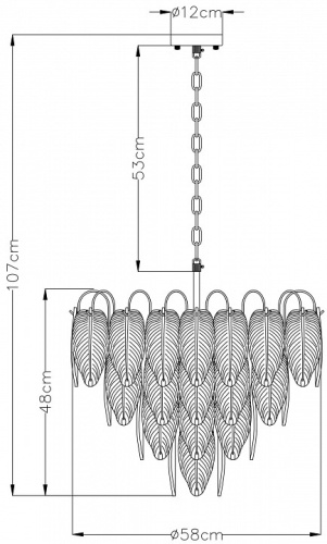 Подвесная люстра Arte Lamp Evie A4052LM-12SG в Одинцово фото 5