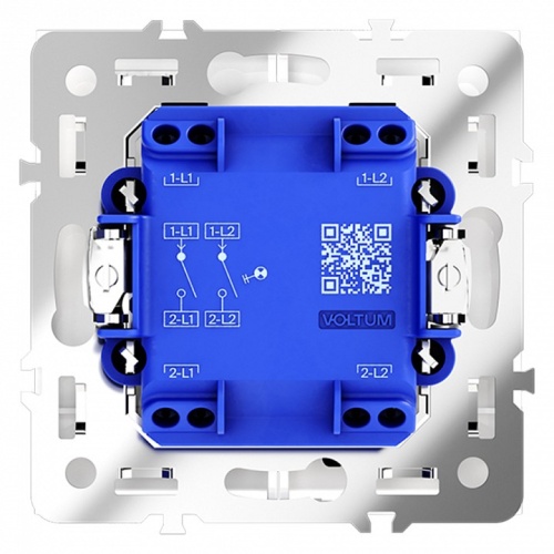 Выключатель двухклавишный с подсветкой без рамки Voltum S70 VLS020203 в Нижнем Новгороде фото 3