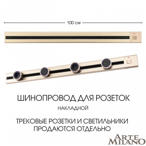 Трек накладной Arte Milano Am-track-sockets 385201TOB/100 Gold в Нижнем Новгороде фото 5