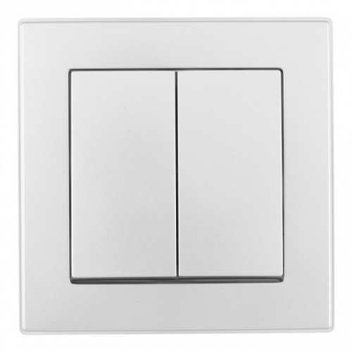 Выключатель двухклавишный Arte Milano SET06-1 SET06-1-30-2 silver в Нижнем Новгороде фото 3