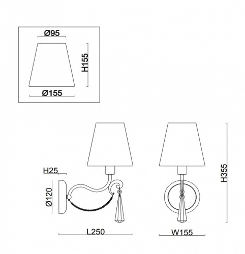Бра Freya Madeline FR2019WL-01BS в Нижнем Новгороде фото 3