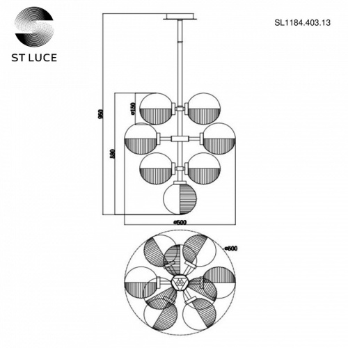 Люстра на штанге ST-Luce Todo SL1184.403.13 в Качканаре фото 2