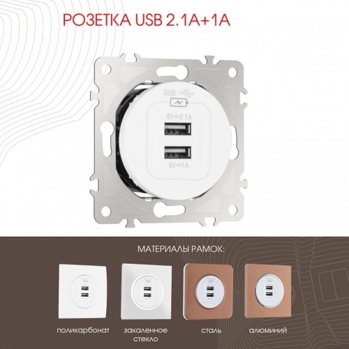 Розетка USB, без рамки Arte Milano am-202 202.46-1.white в Нижнем Новгороде фото 7
