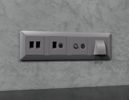 Накладка для ТВ-розетки и RJ-11 или RJ-45 Ambrella Volt ALFA AP5125 в Нижнем Новгороде фото 2