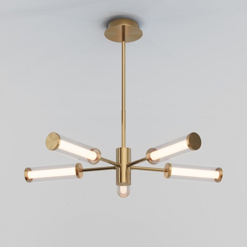 Люстра на штанге Eurosvet Stark 50386/5 LED латунь в Нижнем Новгороде фото 7