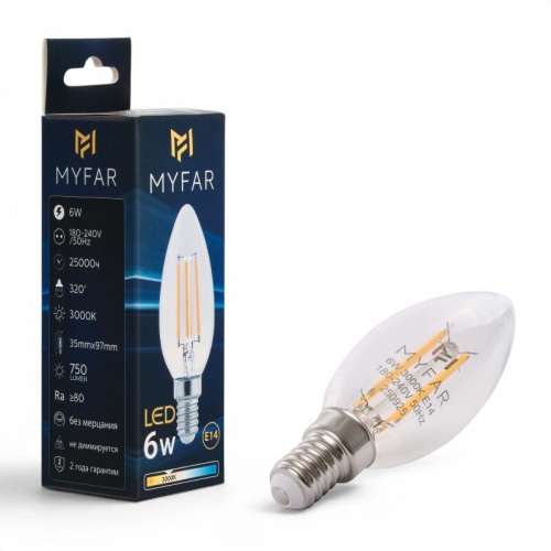 Лампа светодиодная MyFar Базис E14 E14 6Вт 3000K MB1001E14-6W3K в Нижнем Новгороде фото 3