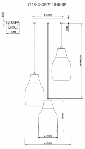 Подвесной светильник Moderli Adalina V11845-3P в Нижнем Новгороде фото 2
