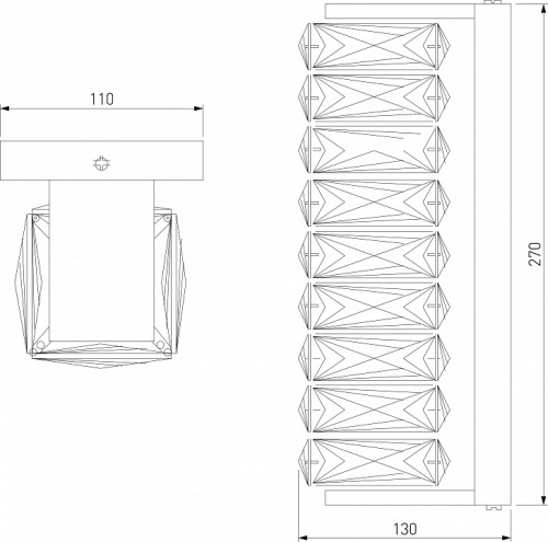 Накладной светильник Eurosvet Blitz 40259 LED хром/ прозрачный хрусталь Strotskis в Нижнем Новгороде фото 2