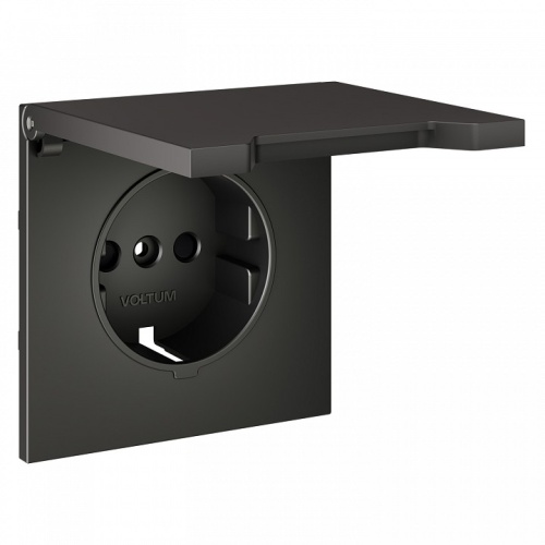 Накладка для розетки с заземлением и со шторками с крышкой Voltum S70 VLS000806 в Нижнем Новгороде фото 3