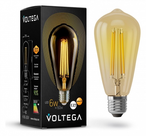 Лампа светодиодная Voltega Loft Led E27 6Вт 2800K 5526 в Тюмени