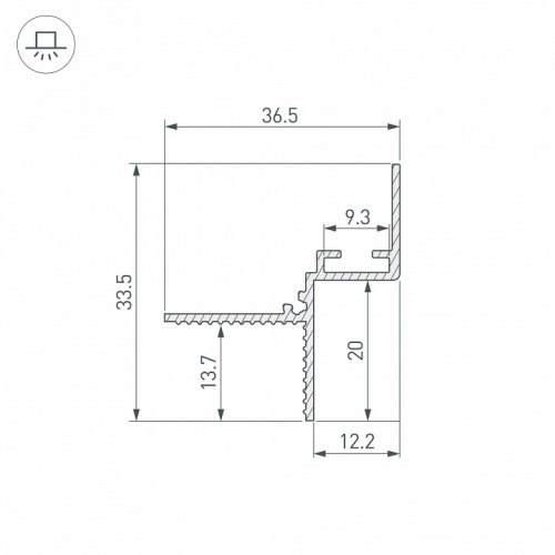 Профиль для контурной подсветки ГКЛ потолка Arlight СEIL 052228 в Нижнем Новгороде фото 3