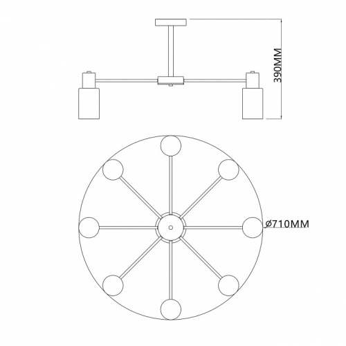 Люстра на штанге Escada Diversity 2120/8P Black в Нижнем Новгороде фото 4