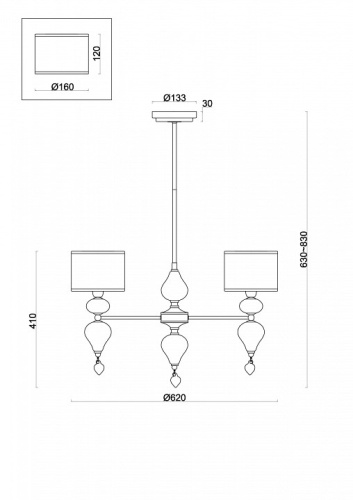 Люстра на штанге Freya Raise FR5369CL-03BS в Нижнем Новгороде фото 2