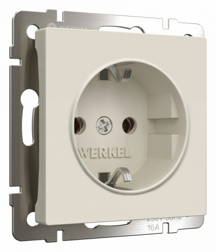 Розетка с заземлением, без рамки Werkel айвори матовый W1171062 в Нижнем Новгороде