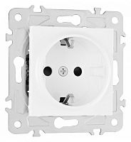 Розетка с заземлением и со шторкой, без рамки Arte Milano am-203 203.40-1.white в Нижнем Новгороде