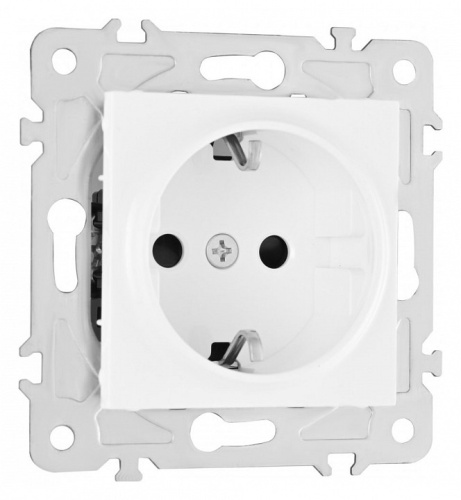 Розетка с заземлением и со шторкой, без рамки Arte Milano am-203 203.40-1.white в Нижнем Новгороде