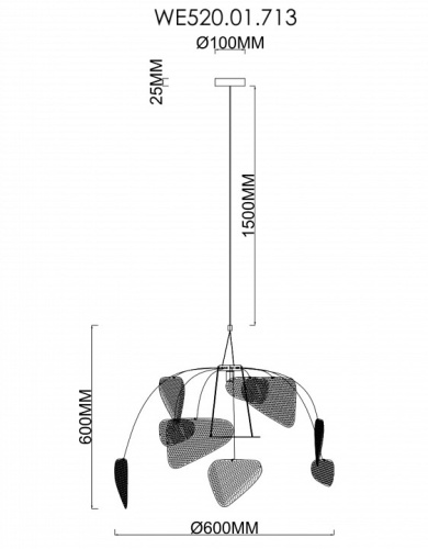 Подвесной светильник Wertmark Palma WE520.01.713 в Бородино фото 2