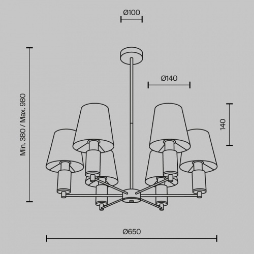 Люстра на штанге Maytoni Lira MOD483PL-06BS в Нижнем Новгороде фото 4