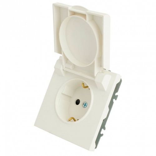 Розетка с заземлением и со шторкой, с крышкой Stekker Эмили 49881 в Нижнем Новгороде фото 3