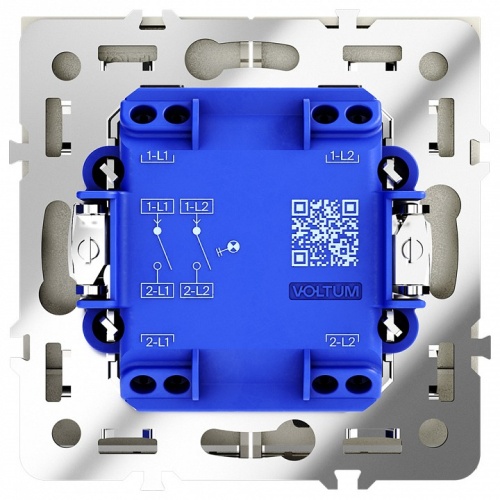 Выключатель двухклавишный с подсветкой без рамки Voltum S70 VLS020204 в Нижнем Новгороде фото 2