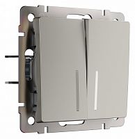 Выключатель двухклавишный с подсветкой без рамки Werkel дымчатый W1220104 в Нижнем Новгороде