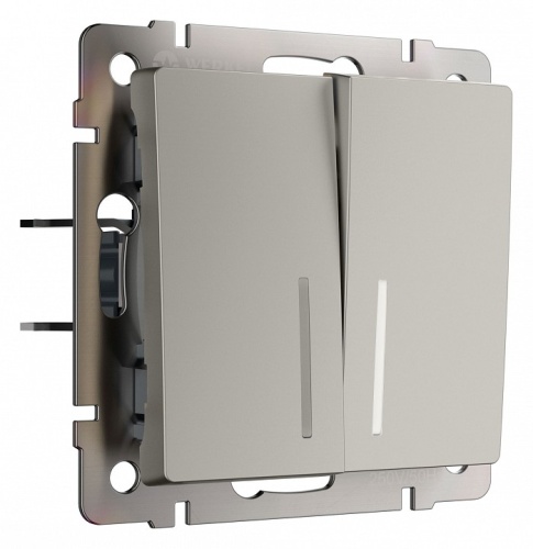 Выключатель двухклавишный с подсветкой без рамки Werkel дымчатый W1220104 в Нижнем Новгороде