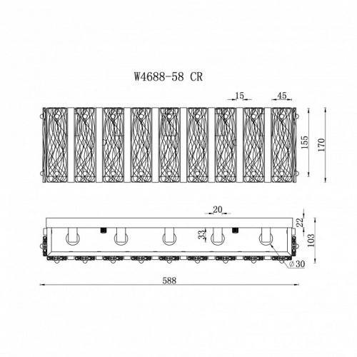 Накладной светильник iLamp Panorama W4688-58 CR в Нижнем Новгороде фото 2