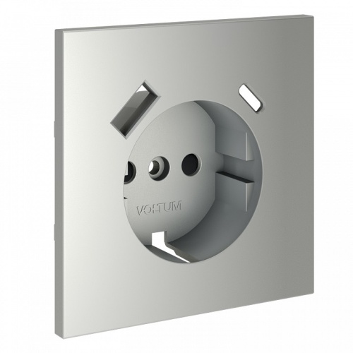 Накладка для розетки с заземлением и со шторками и 2хUSB type A и C Voltum S70 VLS001005 в Нижнем Новгороде фото 3