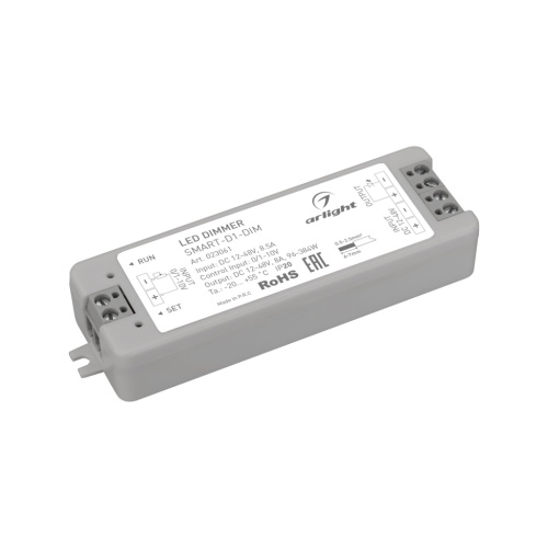 Диммер SMART-D1-DIM (12-36V, 0/1-10V) (Arlight, IP20 Пластик, 5 лет) в Гдове