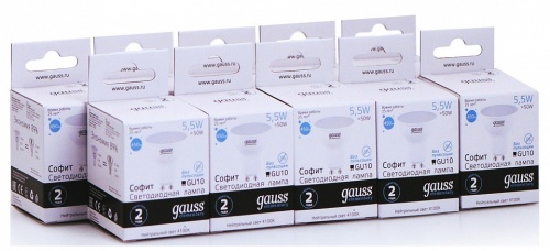 Лампа светодиодная Gauss Софит GU10 5.5Вт 4100K 13626 в Нижнем Новгороде фото 6