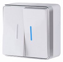 Выключатель двухклавишный с подсветкой Werkel Gallant (белая) W5020101 в Нижнем Новгороде