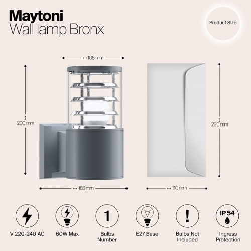 Светильник на штанге Maytoni Bronx O576WL-01GR в Серпухове фото 5