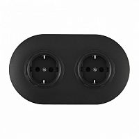 Розетка с заземлением и со шторкой Arte Milano SET08-2 SET08-2-40-1x2 black в Нижнем Новгороде