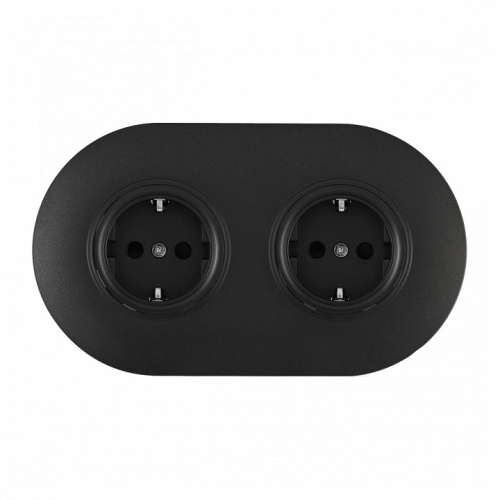 Розетка с заземлением и со шторкой Arte Milano SET08-2 SET08-2-40-1x2 black в Нижнем Новгороде