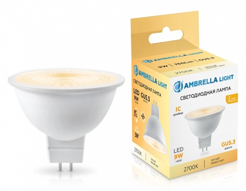 Лампа светодиодная Ambrella Light MR16 GU5.3 9Вт 2700K 170903 в Нижнем Новгороде фото 2