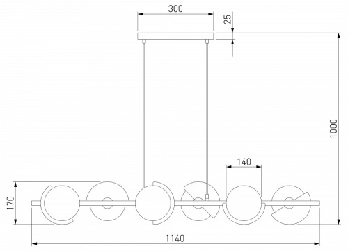 Подвесная люстра Eurosvet Moity 70149/6 черный/латунь в Кольчугино фото 3