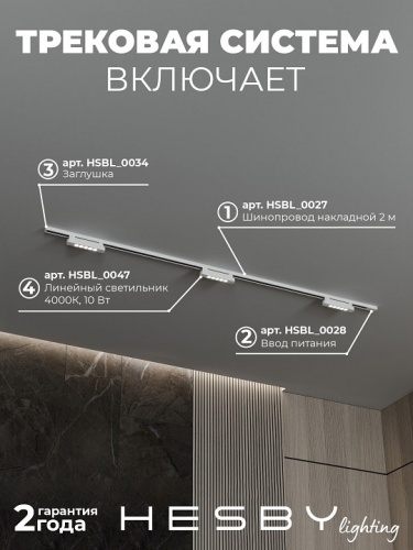 Комплект трековый Hesby Lighting №9 однофазная накладная Skylite HSBL_kompl_S009_NI2W4K в Нижнем Новгороде фото 7