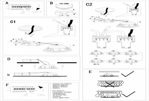 Набор встраиваемых светильников Eglo Pineda 95822 в Нижнем Новгороде фото 2