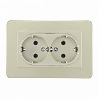 Розетка двойная с заземлением и со шторкой Arte Milano SET16-2 SET16-double-40-2 shampan в Нижнем Новгороде