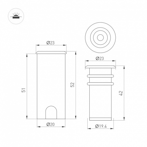 Встраиваемый в дорогу светильник Arlight PELURU 056634 в Нижнем Новгороде фото 3