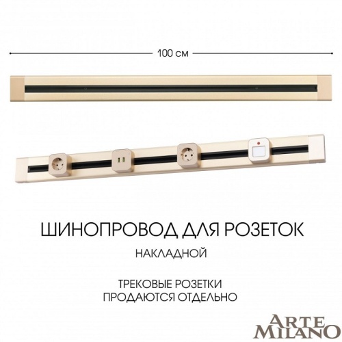 Трек накладной Arte Milano Am-track-sockets 382301TO/100 Gold в Нижнем Новгороде фото 8