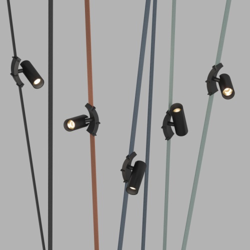 DK5547-BK Поворотный светильник для трека-ремня Belty, серия Spot, со светодиодом, D35*L126.5мм, 48V DC, 7W, RA90, 30°, 3000K, IP20, черный, алюминий в Гагарине фото 3
