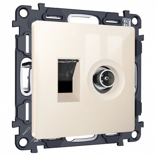 ТВ-розетка и розетка Ethernet RJ-45 без рамки Ambrella Volt ALFA MA312510 в Нижнем Новгороде