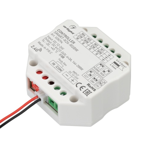 Контроллер SMART-K26-RGBW (12-24V, 4x3A, 2.4G) (Arlight, IP20 Пластик, 5 лет) в Армавире фото 2