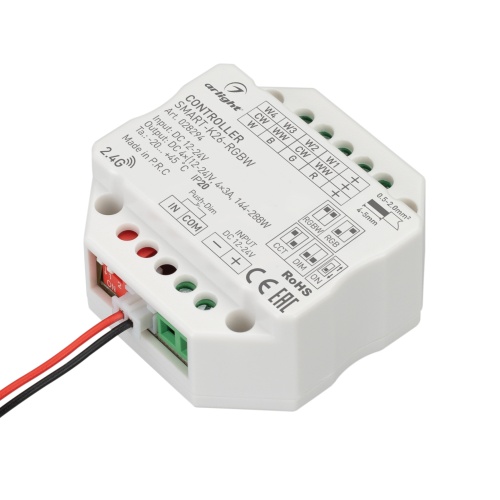 Контроллер SMART-K26-RGBW (12-24V, 4x3A, 2.4G) (Arlight, IP20 Пластик, 5 лет) в Благовещенске фото 2