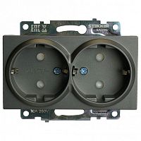 Розетка двойная с заземлением и со шторкой, без рамки Stekker Катрин 49425 в Нижнем Новгороде