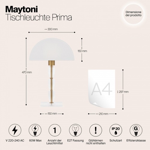 Настольная лампа декоративная Maytoni Prima Z034TL-01BZ в Карачеве фото 2