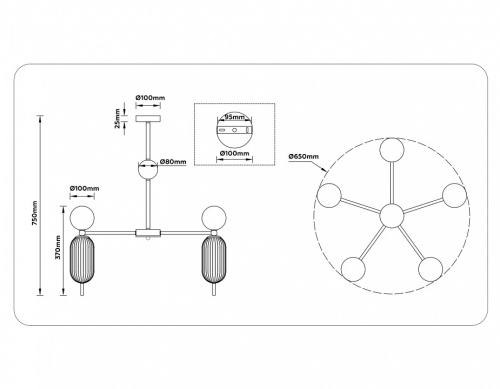 Люстра на штанге Ambrella Light LH LH53104 в Нижнем Новгороде фото 5