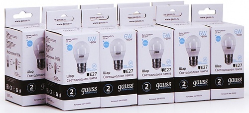 Лампа светодиодная Gauss 532 E27 6Вт 6500K 53236 в Нижнем Новгороде фото 6